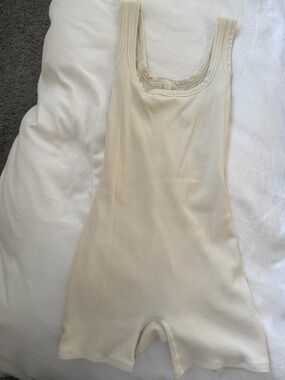 Skims Cream Ribbed Romper